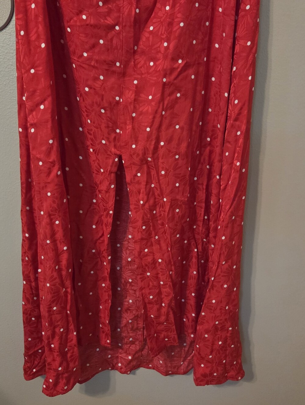 Maje Womens Red Rinoui Tie-Front Polka Dot Midi Dress Sz 36 NWT Romantic - Picture 7 of 9